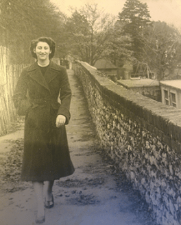 Chris Butler's mother walking to work on East Walls aged 19