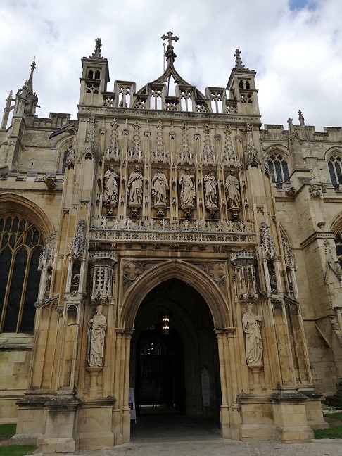 The front entrance of the Cathedral, showing the statues and detailing in later gothic additions to the structure