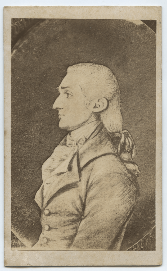 Portrait showing Pamp's side profile