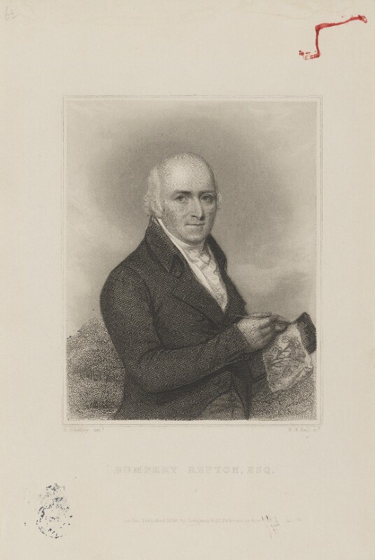 Monochrome drawing of Humphrey Repton in his middle age