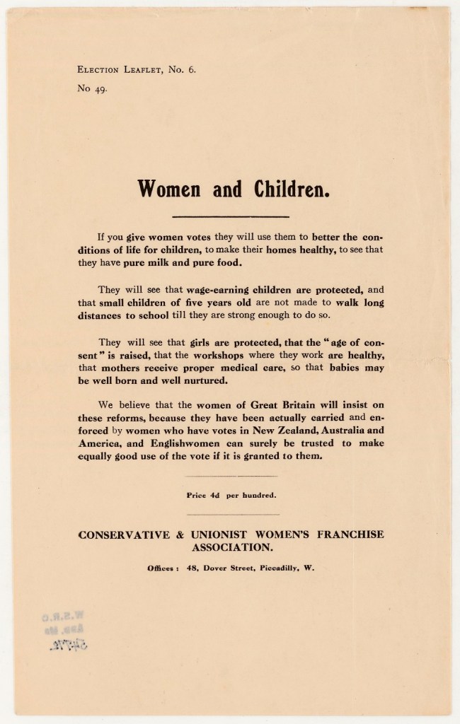 Printed leaflet written in support of women's suffrage