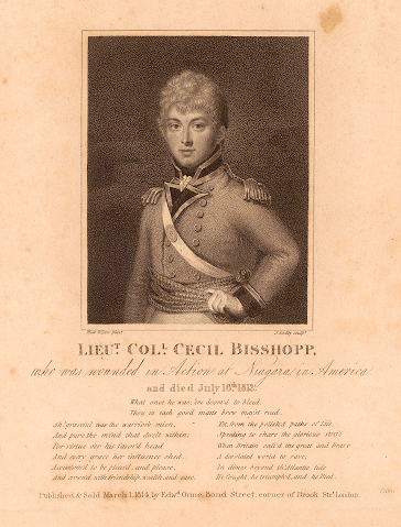 Cecil is wearing British Red Coat Uniform, with his left hand on his hip/sword.