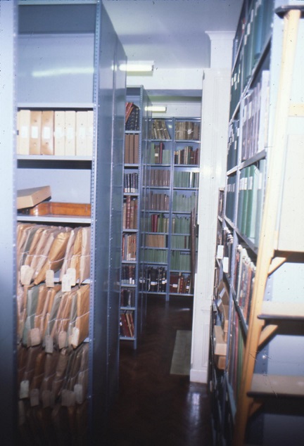 Documents place on shelving units