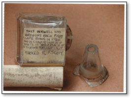 Ink well recovered during an expedition to retrace the steps of Scott.
