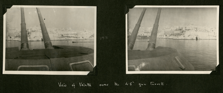 two black and white landscape photographs taken of Valetta from the sea, close to the shoreline.