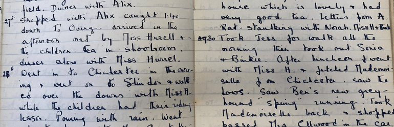 Two manuscript pages from Rosie's diary