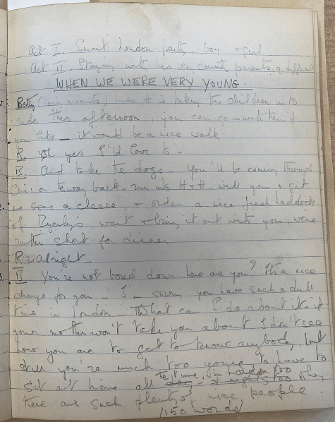 One manuscript page from Rosie's diary, with word count at the bottom